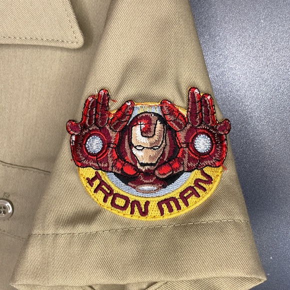 Custom made Iron Man Stark industries Dickies shirt khaki boys S-8 - Picture 4 of 8